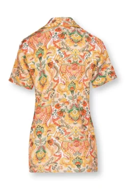 Bluse Kurze Armeln Kyoto Festival Gelb