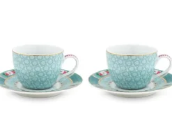 Blushing Birds Set/2 Espresso Tassen & Untertassen