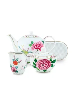 Blushing Birds Tee Set/4 Weis