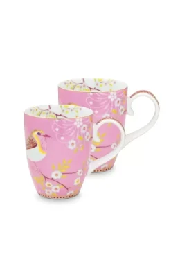 Early Bird Set/2 Tassen Gross Chinese Rose Rosa
