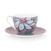 Flower Festival Cappuccino Tasse & Undertasse Hellblau