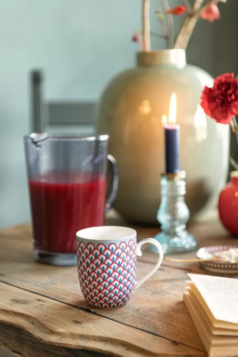 Flower Festival Tasse Klein Rot/Hellblau