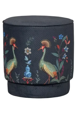 Hocker Medium Flirting Birds Blau