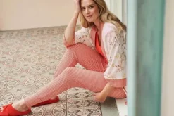 Lange Hose Little Sumo Stripe Koralle