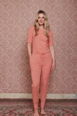 Lange Hose Little Sumo Stripe Koralle