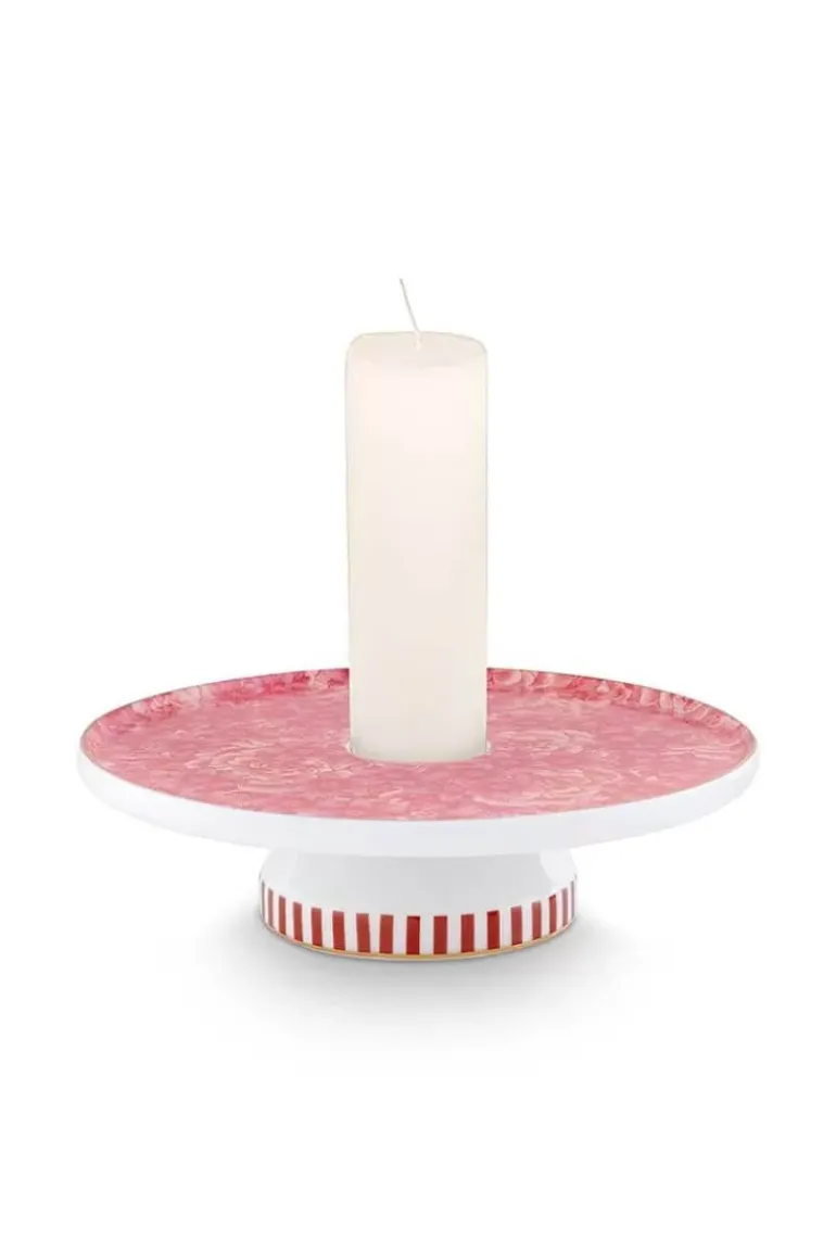 Royal Stripes Kerze Schale Blumen Rosa 14Cm