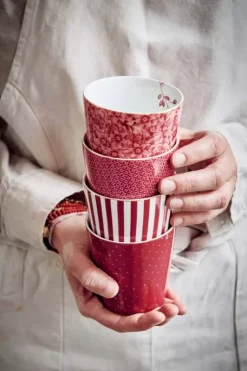 Royal Stripes Tasse Blumen Dunkelrosa