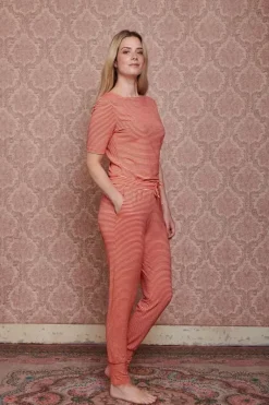 Top Kurze Armel Little Sumo Stripe Koralle